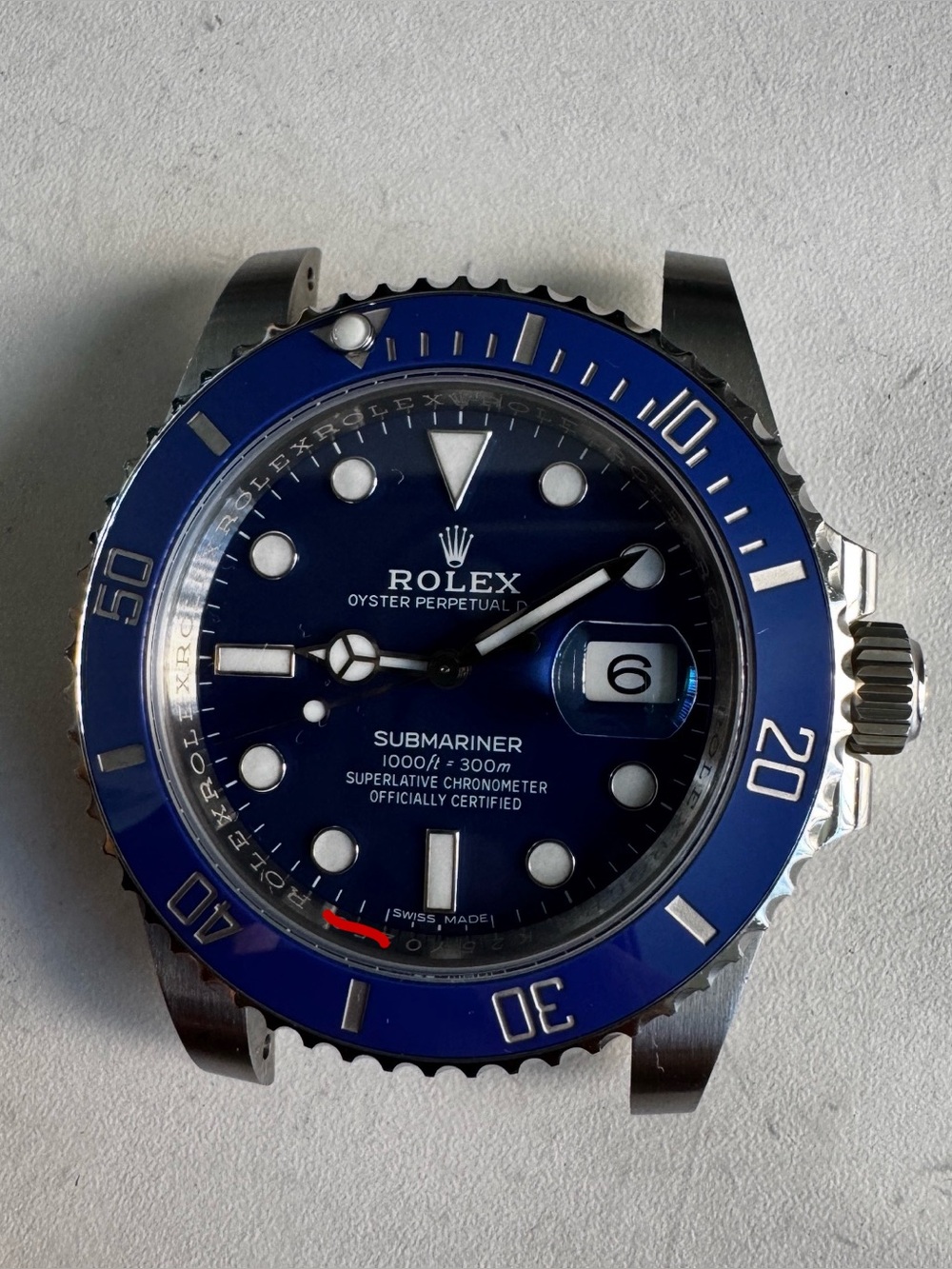 Rolex Submariner Date 18K White Gold SMURF Blue Ceramic 40mm 116619 Watch